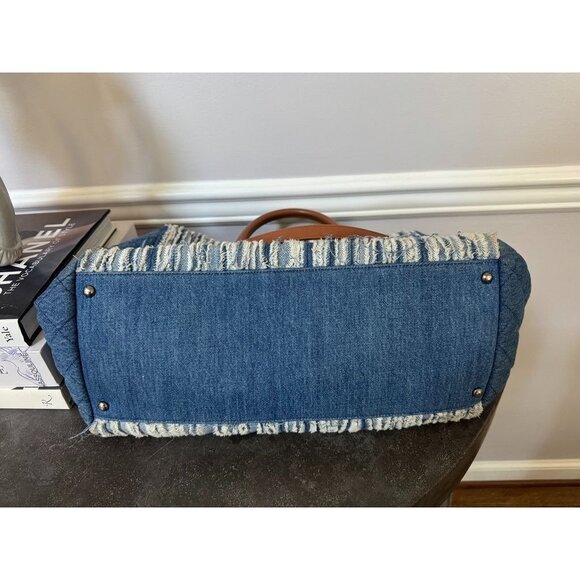 Chanel Denim Fringe Large Shopping Tote Blue - Picture 7 of 11